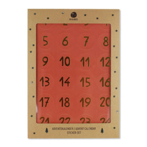 Ava&Yves Adventskalender-Sticker, rot mit Zahlen in gold