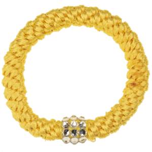 Kknekki Haargummi und Armband Gelb mit Strass