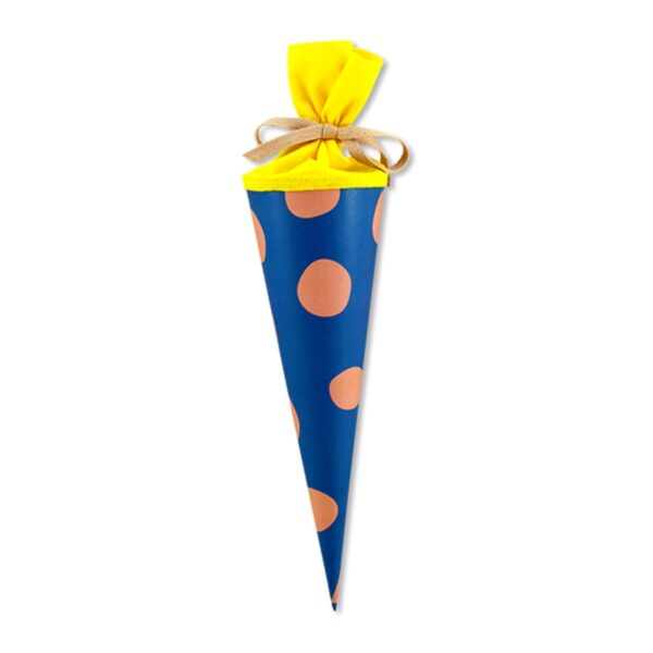 Ava & Yves Schultüte blau mit rosa Punkten 35cm