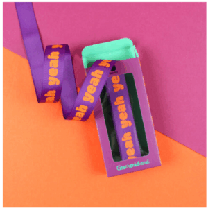 Ava & Yves Geschenkband yeah fuchsia orange