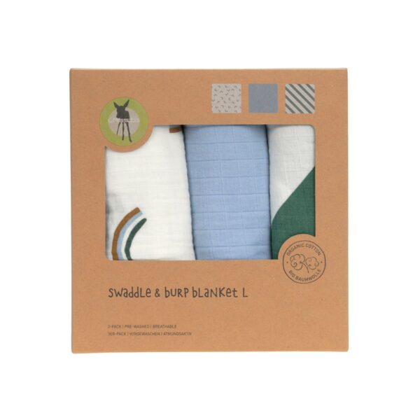 Lässig Mulltücher 3er Set Happy Rascals hellblau 85 x 85 cm – Bild 6