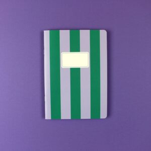 Ava & Yves Notizheft Notizheft Streifen grün/flieder kariert DIN A5