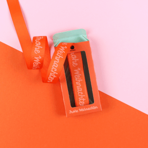 Ava & Yves Geschenkband Frohe Weihnachten rosa rot 5m