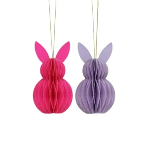 VON RIKE Osterhasen Anhänger 2er Set pink/lila