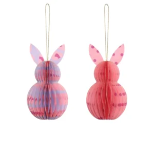 VON RIKE Osterhasen Anhänger 2er Set rosa Leo Pünktchen