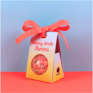 Ava & Yves Flummi mit Smiles und Konfetti, Neon pink-hellblau