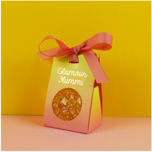 Ava & Yves Glamour Flummi mit Konfetti, rosegold-zitronengelb