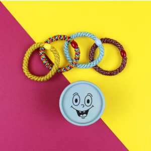 Ava & Yves Haargummi-Set bunt-hellblau-dunkelrot