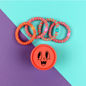 Ava & Yves Haargummi-Set neonrosa-neongrün-silber