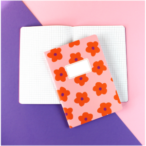 Ava & Yves Notizheft Flowers, rose-orange-violett