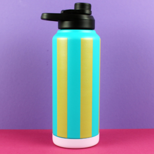 Ava & Yves Trinkflasche Stripes, petrol-olivgold-flieder 1Liter